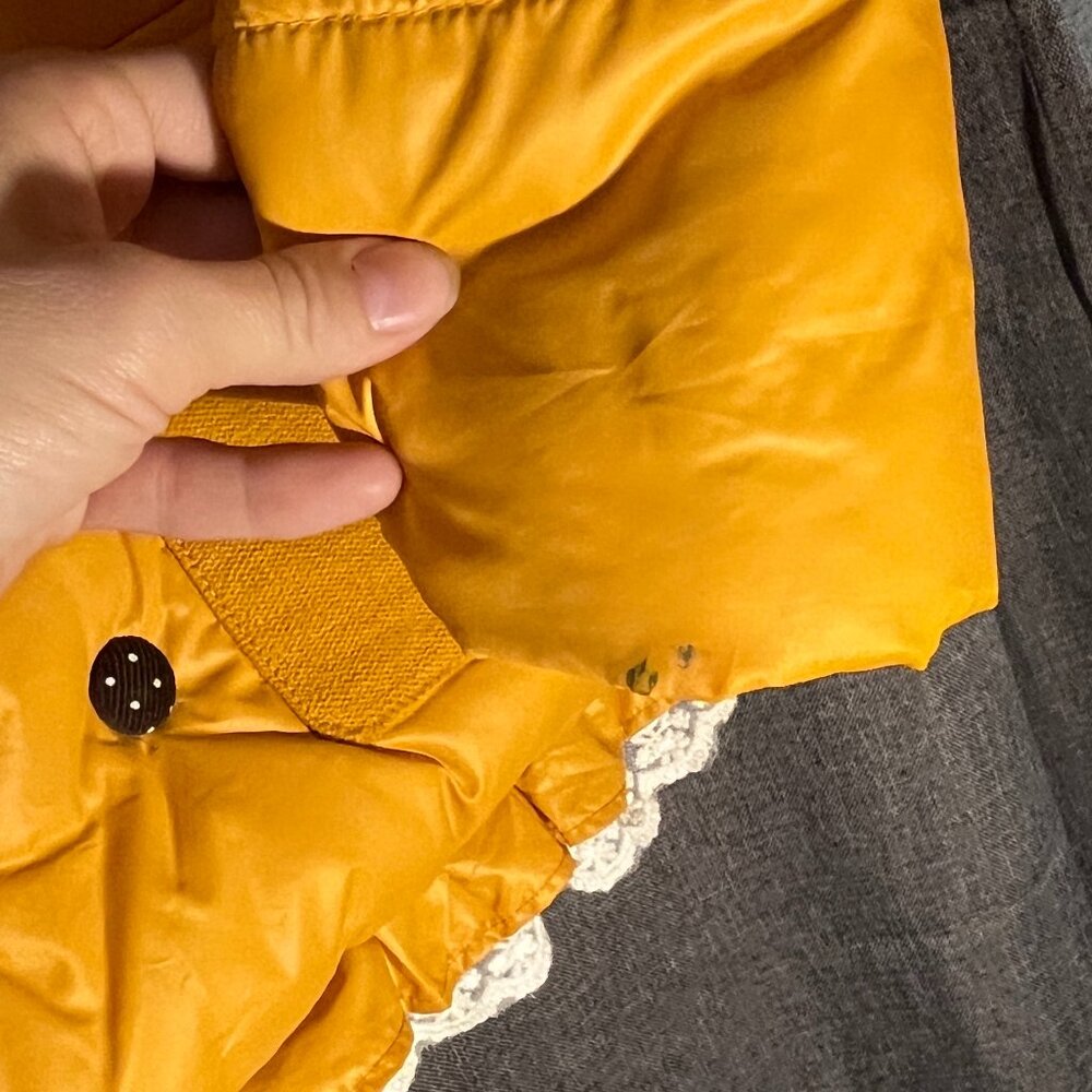 Purad Girl Yellow Puffy Jacket with Faux Sherpa Collar and Lace Trim - US Sz 12 - Picture 9 of 13